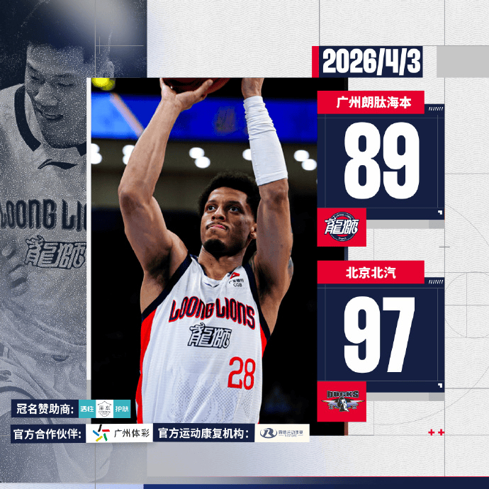 广州男篮末节崩盘不敌北京北汽 威金顿砍33分率